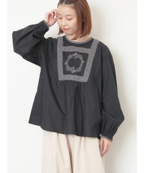 セール】胸元モチーフ刺繍レースブラウス（シャツ/ブラウス）｜Samansa