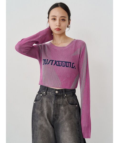 MURUA(ムルーア)の「ロゴアップリケランダムニット(ニット/セーター・レディース・ピンク/ブルー/ブラック・FREE)」の22枚目の写真