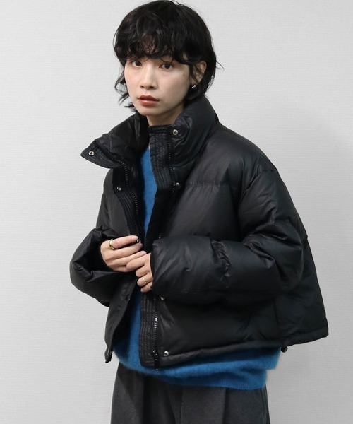 セール】エコレザーショートダウンジャケット ECO LEATHER SHORT DOWN