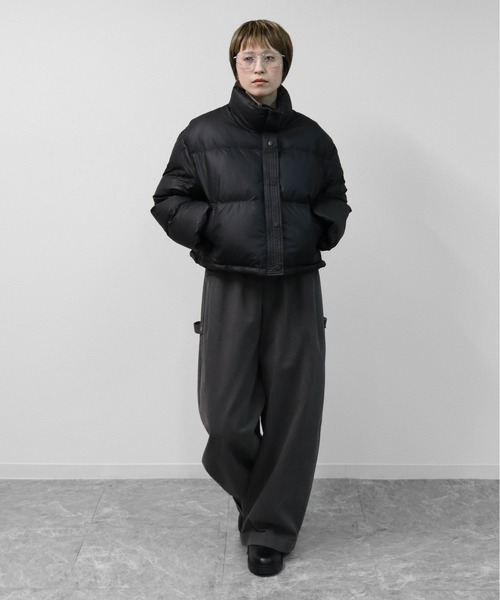 セール】エコレザーショートダウンジャケット ECO LEATHER SHORT DOWN