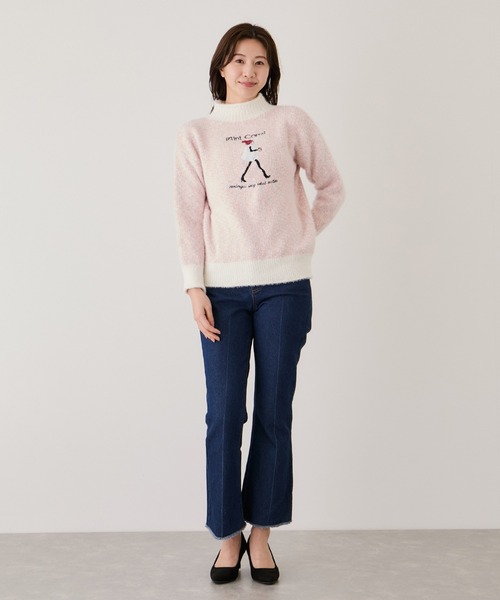 Jayro(ジャイロ)の「ガール刺繍ミックスニット(Tシャツ/カットソー・レディース・ベージュ/ライトグレー/ブルー系その他6/ピンク・FREE)」の9枚目の写真