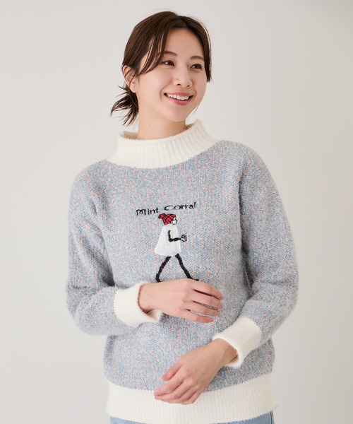 Jayro(ジャイロ)の「ガール刺繍ミックスニット(Tシャツ/カットソー・レディース・ベージュ/ライトグレー/ブルー系その他6/ピンク・FREE)」の19枚目の写真