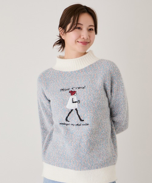 Jayro(ジャイロ)の「ガール刺繍ミックスニット(Tシャツ/カットソー・レディース・ベージュ/ライトグレー/ブルー系その他6/ピンク・FREE)」の20枚目の写真
