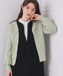 カーディガン/ボレロ（グリーン・カーキ/緑色系・チェック柄