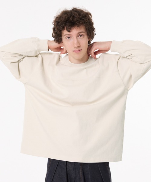 coca（coca）（コカ）の「ヘビーウェイトフットボールロンT |ユニセックス（Tシャツ/カットソー・メンズ・ホワイト/ブラック/ピンク系その他/ライトベージュ・L/M/XL）」の13枚目の写真