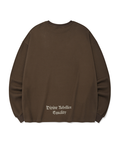 PHOS333(フォースサンサンサン)の「Divine Waffle Long Sleeved/Dark Brown(Tシャツ/カットソー・レディース・その他・MEDIUM/LARGE)」の2枚目の写真