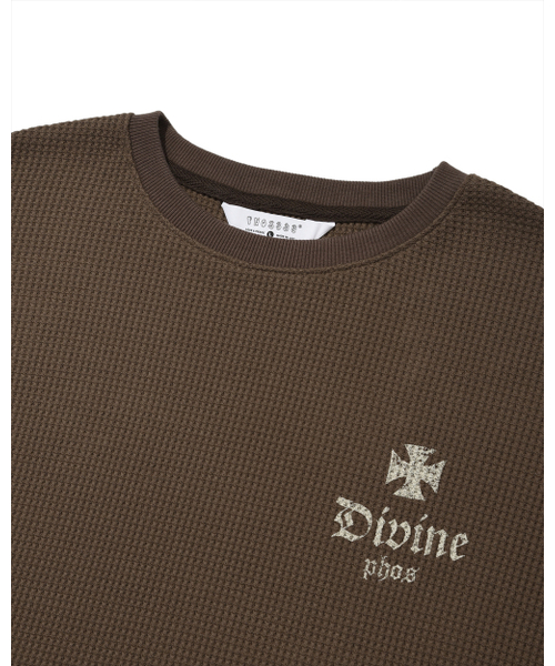 PHOS333(フォースサンサンサン)の「Divine Waffle Long Sleeved/Dark Brown(Tシャツ/カットソー・レディース・その他・MEDIUM/LARGE)」の3枚目の写真