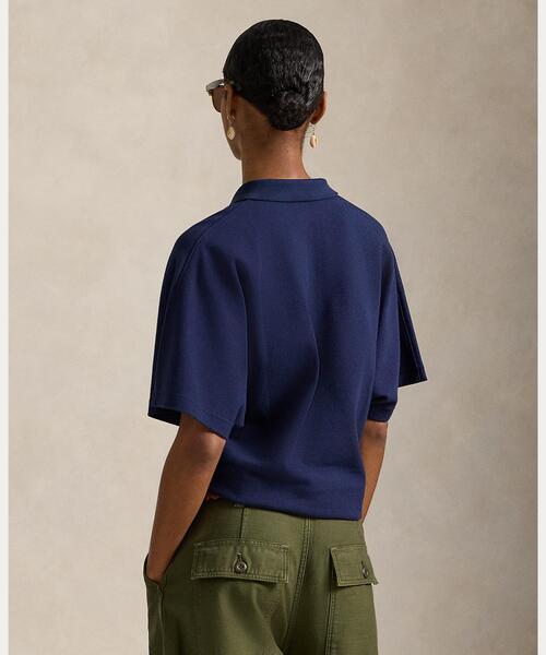 POLO RALPH LAUREN（ポロ ラルフ ローレン）の「ドルマンスリーブ メッシュ ポロシャツ（ポロシャツ・レディース・ネイビー系1・XS/S/M/L）」の4枚目の写真