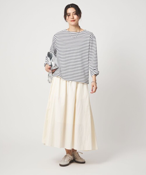 ボーダー ロングスリーブ カットソー（Tシャツ/カットソー）｜green