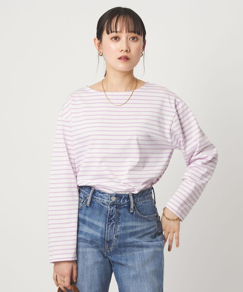 ボーダー ロングスリーブ カットソー（Tシャツ/カットソー）｜green