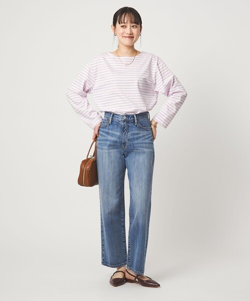 ボーダー ロングスリーブ カットソー（Tシャツ/カットソー）｜green