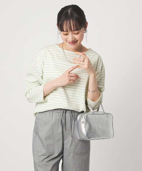 ボーダー ロングスリーブ カットソー（Tシャツ/カットソー）｜green