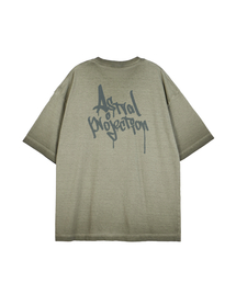 ペングラフィティレタリングピグメントルーズフィット半袖Tシャツ_カーキ