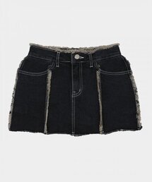 denim line play skirt (black)