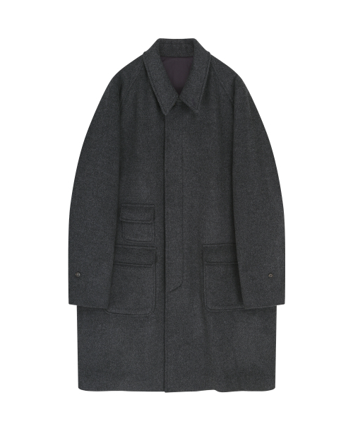 BELLIEF(ベリーフ)の「Wool Balmacaan Coat (Charcoal)(チェスターコート・メンズ・その他・M/L/XL)」の1枚目の写真