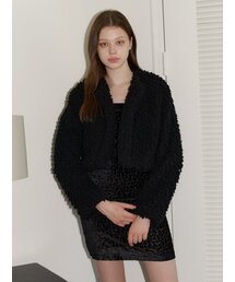 KINDABABY（カインダベイビー）の「black crop fur jacket（ムートンコート）」