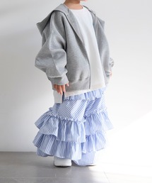 LOWRYS FARM | ストライプフリルロングスカート　 647598(スカート)