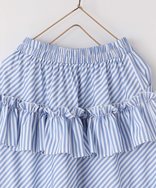 LOWRYS FARM（ローリーズファーム）の「ストライプフリルロングスカート　 647598（スカート・キッズ・ストライプ・150cm/140cm/130cm/120cm/110cm）」の10枚目の写真