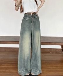 ワイドフレアデニムパンツ