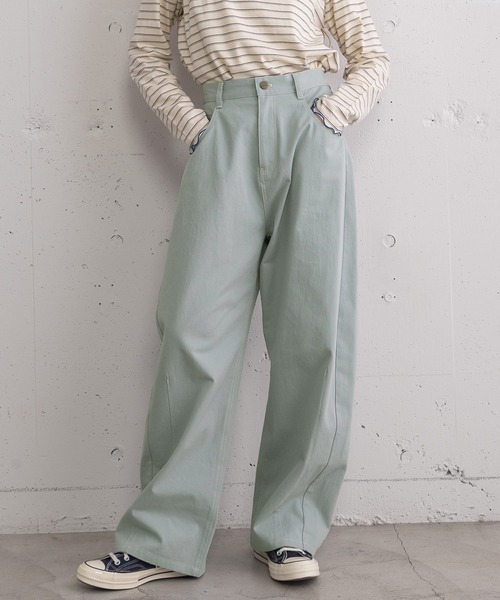 POU DOU DOU（プードゥドゥ）の「ルーズバレルパンツ（その他パンツ・レディース・ライトブルー/ベージュ/インディゴブルー・3）」の2枚目の写真