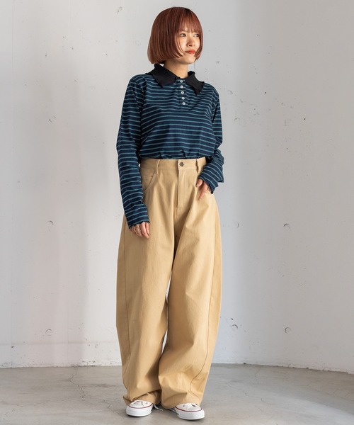 POU DOU DOU（プードゥドゥ）の「ルーズバレルパンツ（その他パンツ・レディース・ライトブルー/ベージュ/インディゴブルー・3）」の8枚目の写真