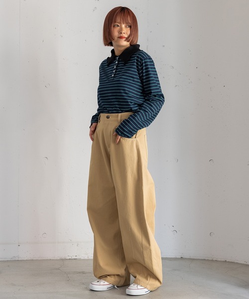 POU DOU DOU（プードゥドゥ）の「ルーズバレルパンツ（その他パンツ・レディース・ライトブルー/ベージュ/インディゴブルー・3）」の9枚目の写真