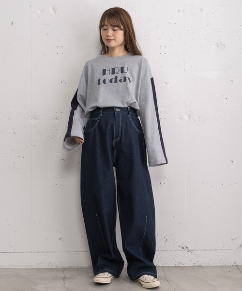 POU DOU DOU（プードゥドゥ）の「ルーズバレルパンツ（その他パンツ・レディース・ライトブルー/ベージュ/インディゴブルー・3）」の14枚目の写真