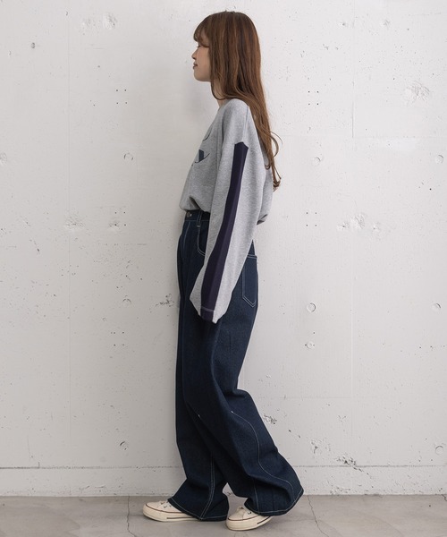 POU DOU DOU（プードゥドゥ）の「ルーズバレルパンツ（その他パンツ・レディース・ライトブルー/ベージュ/インディゴブルー・3）」の16枚目の写真