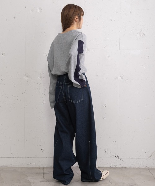 POU DOU DOU（プードゥドゥ）の「ルーズバレルパンツ（その他パンツ・レディース・ライトブルー/ベージュ/インディゴブルー・3）」の17枚目の写真