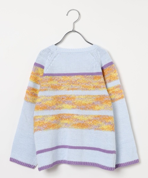 BAYFLOW（ベイフロー）の「[お手入れ楽ちん☆アクリル素材]ボーダーニットカーディガン(KIDS)（カーディガン/ボレロ・キッズ・イエロー/ブルー・150cm/130cm/110cm）」の10枚目の写真