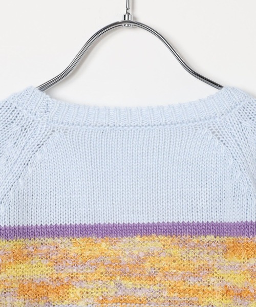 BAYFLOW（ベイフロー）の「[お手入れ楽ちん☆アクリル素材]ボーダーニットカーディガン(KIDS)（カーディガン/ボレロ・キッズ・イエロー/ブルー・150cm/130cm/110cm）」の15枚目の写真
