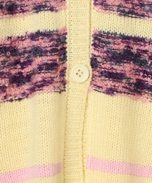 BAYFLOW（ベイフロー）の「[お手入れ楽ちん☆アクリル素材]ボーダーニットカーディガン(KIDS)（カーディガン/ボレロ・キッズ・イエロー/ブルー・150cm/130cm/110cm）」の16枚目の写真