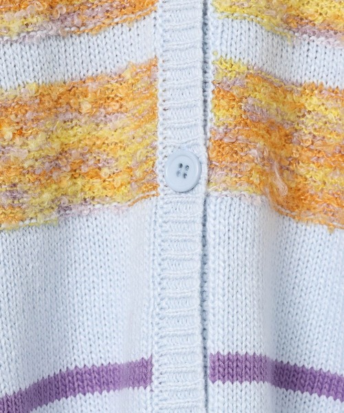 BAYFLOW（ベイフロー）の「[お手入れ楽ちん☆アクリル素材]ボーダーニットカーディガン(KIDS)（カーディガン/ボレロ・キッズ・イエロー/ブルー・150cm/130cm/110cm）」の17枚目の写真