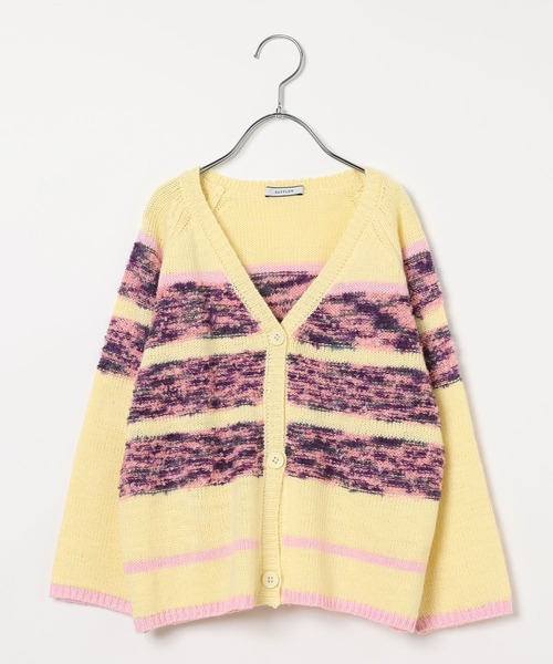 BAYFLOW（ベイフロー）の「[お手入れ楽ちん☆アクリル素材]ボーダーニットカーディガン(KIDS)（カーディガン/ボレロ・キッズ・イエロー/ブルー・150cm/130cm/110cm）」の9枚目の写真