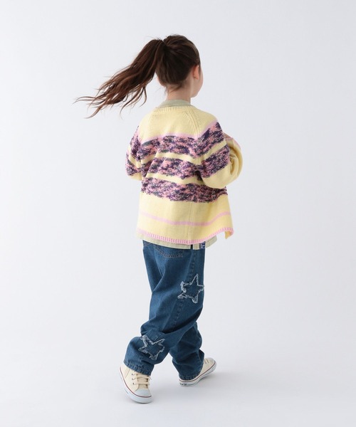 BAYFLOW（ベイフロー）の「[お手入れ楽ちん☆アクリル素材]ボーダーニットカーディガン(KIDS)（カーディガン/ボレロ・キッズ・イエロー/ブルー・150cm/130cm/110cm）」の3枚目の写真