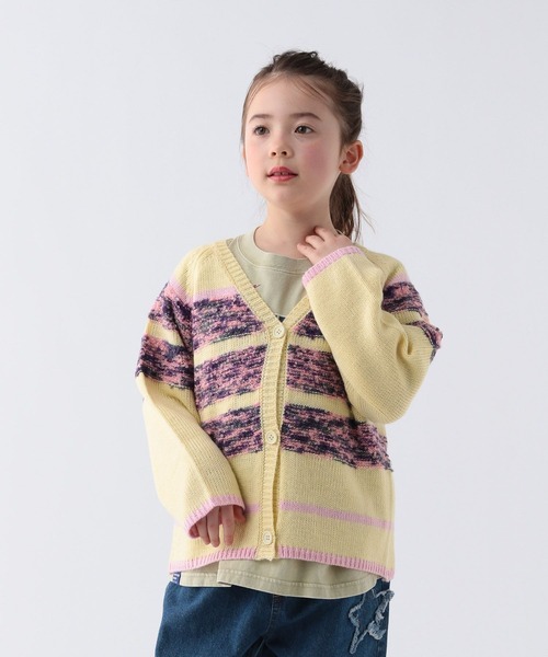 BAYFLOW（ベイフロー）の「[お手入れ楽ちん☆アクリル素材]ボーダーニットカーディガン(KIDS)（カーディガン/ボレロ・キッズ・イエロー/ブルー・150cm/130cm/110cm）」の5枚目の写真