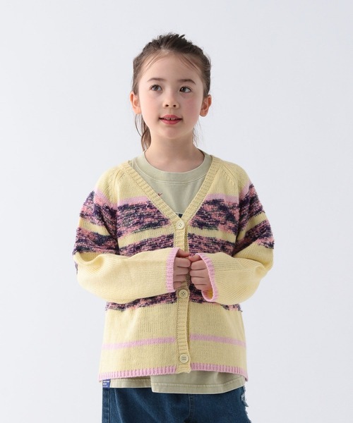 BAYFLOW（ベイフロー）の「[お手入れ楽ちん☆アクリル素材]ボーダーニットカーディガン(KIDS)（カーディガン/ボレロ・キッズ・イエロー/ブルー・150cm/130cm/110cm）」の6枚目の写真