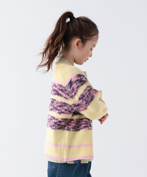 BAYFLOW（ベイフロー）の「[お手入れ楽ちん☆アクリル素材]ボーダーニットカーディガン(KIDS)（カーディガン/ボレロ・キッズ・イエロー/ブルー・150cm/130cm/110cm）」の7枚目の写真