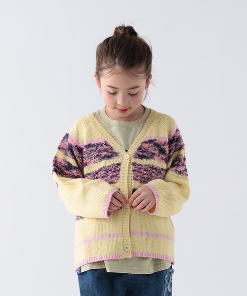 BAYFLOW（ベイフロー）の「[お手入れ楽ちん☆アクリル素材]ボーダーニットカーディガン(KIDS)（カーディガン/ボレロ・キッズ・イエロー/ブルー・150cm/130cm/110cm）」の8枚目の写真