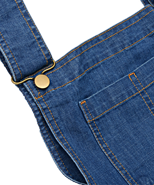 PUNYUS（プニュズ）の「デニムサロペット（ワンピース・レディース・インディゴブルー/ライトインディゴブルー/ライトブルー・1/2/4/3）」の5枚目の写真