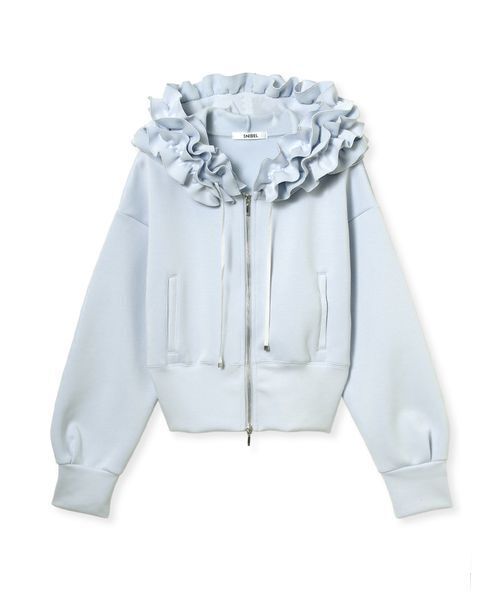 SNIDEL(スナイデル)の「フリルショートジップパーカー(パーカー・レディース・ホワイト/グレー/ライトブルー・F)」の3枚目の写真