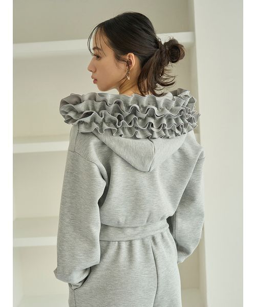 SNIDEL(スナイデル)の「フリルショートジップパーカー(パーカー・レディース・ホワイト/グレー/ライトブルー・F)」の14枚目の写真