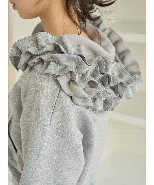 SNIDEL(スナイデル)の「フリルショートジップパーカー(パーカー・レディース・ホワイト/グレー/ライトブルー・F)」の18枚目の写真