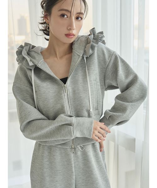 SNIDEL(スナイデル)の「フリルショートジップパーカー(パーカー・レディース・ホワイト/グレー/ライトブルー・F)」の10枚目の写真