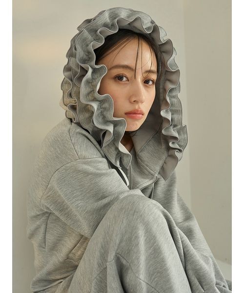 SNIDEL(スナイデル)の「フリルショートジップパーカー(パーカー・レディース・ホワイト/グレー/ライトブルー・F)」の12枚目の写真