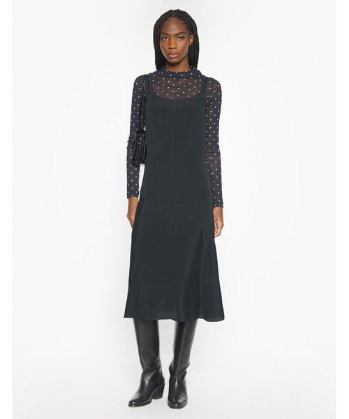 Maison Kitsune(メゾンキツネ)の「LONG SLIP DRESS(ワンピース・レディース・ブラック・38/34/36)」の3枚目の写真