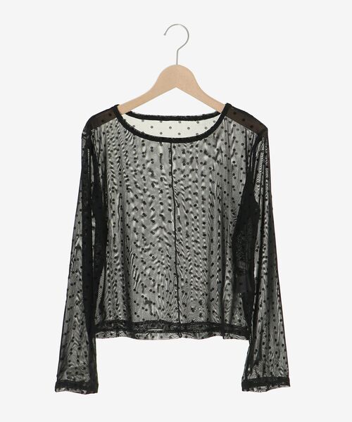 MAJESTIC LEGON（マジェスティックレゴン）の「ドットチュールシアートップス（Tシャツ/カットソー・レディース・ブラック系その他/ホワイト系その他2・MEDIUM）」の12枚目の写真