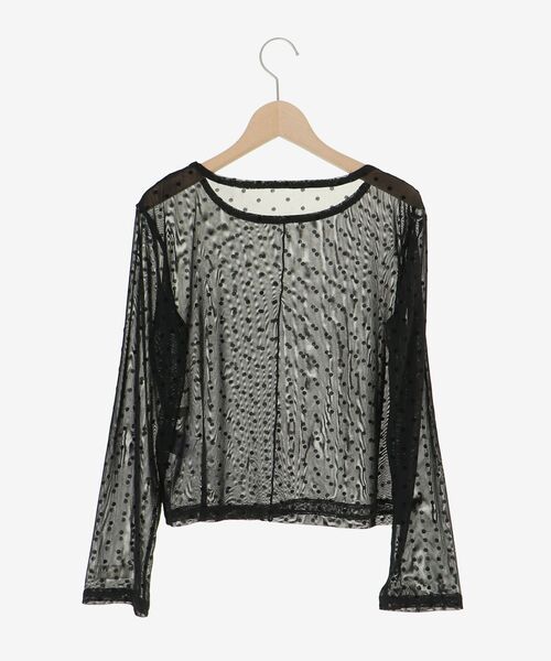 MAJESTIC LEGON（マジェスティックレゴン）の「ドットチュールシアートップス（Tシャツ/カットソー・レディース・ブラック系その他/ホワイト系その他2・MEDIUM）」の13枚目の写真