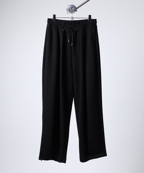 ATELANE（アテレーン）の「ATELANE / レーヨンMIXポンチ/タックイージーパンツ（スウェットパンツ・メンズ・グレー/ブラック・M/L/XL）」の3枚目の写真