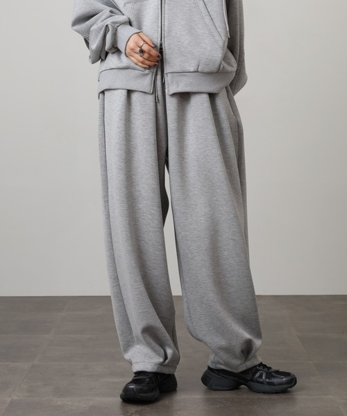 ATELANE（アテレーン）の「ATELANE / レーヨンMIXポンチ/タックイージーパンツ（スウェットパンツ・メンズ・グレー/ブラック・M/L/XL）」の21枚目の写真